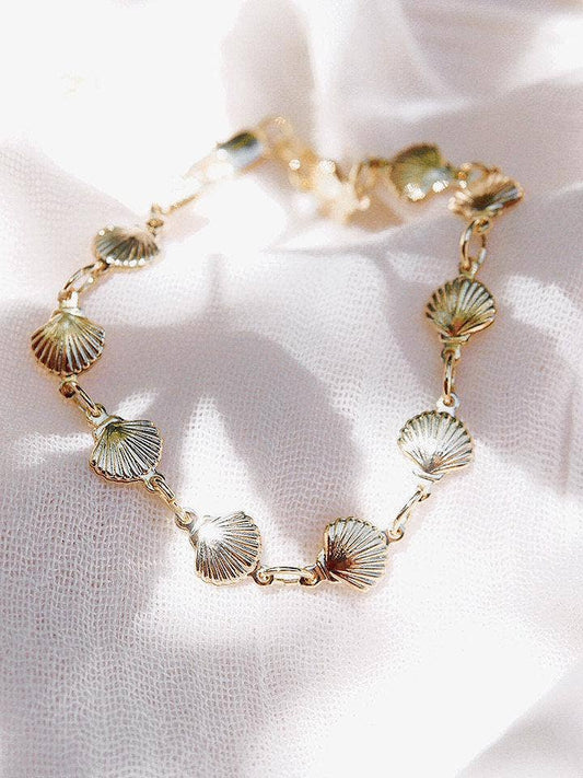 Gold Filled Seashell Chain Bracelet