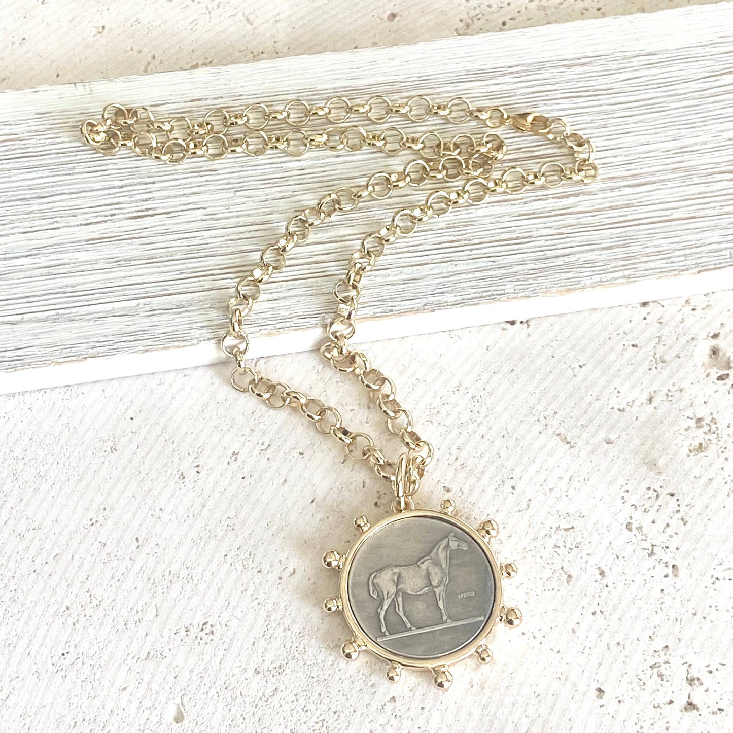 Horse Coin Chain Necklace