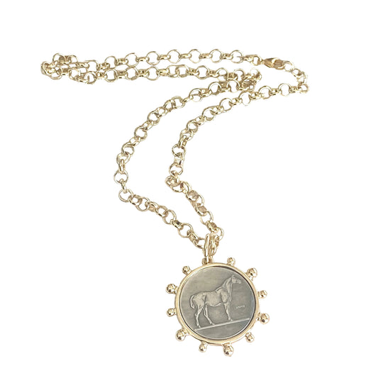 Horse Coin Chain Necklace