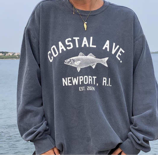 Coastal Ave Crewneck Sweatshirt - Denim