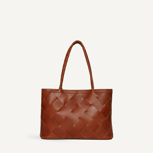 Ella Bag Grande Weave Leather - Sienna - Bembien