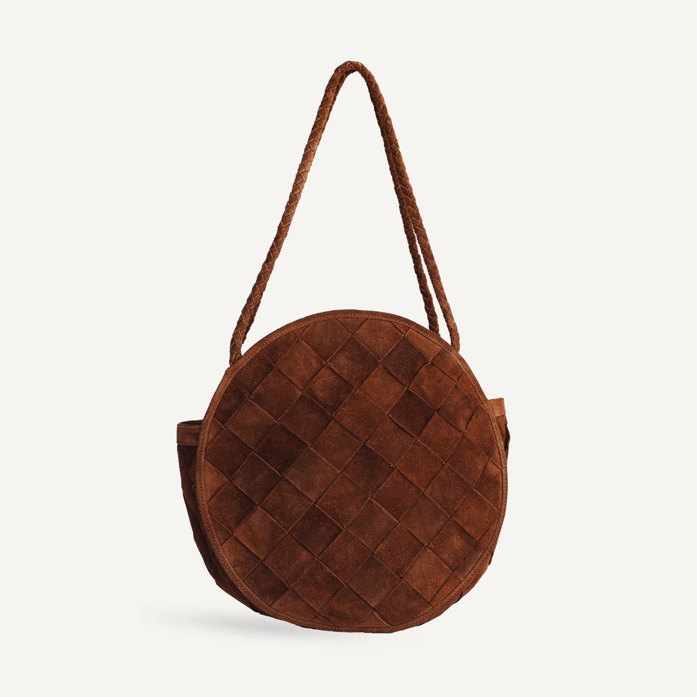 Emilia Bag - Grande Weave Brown Suede - Bembien