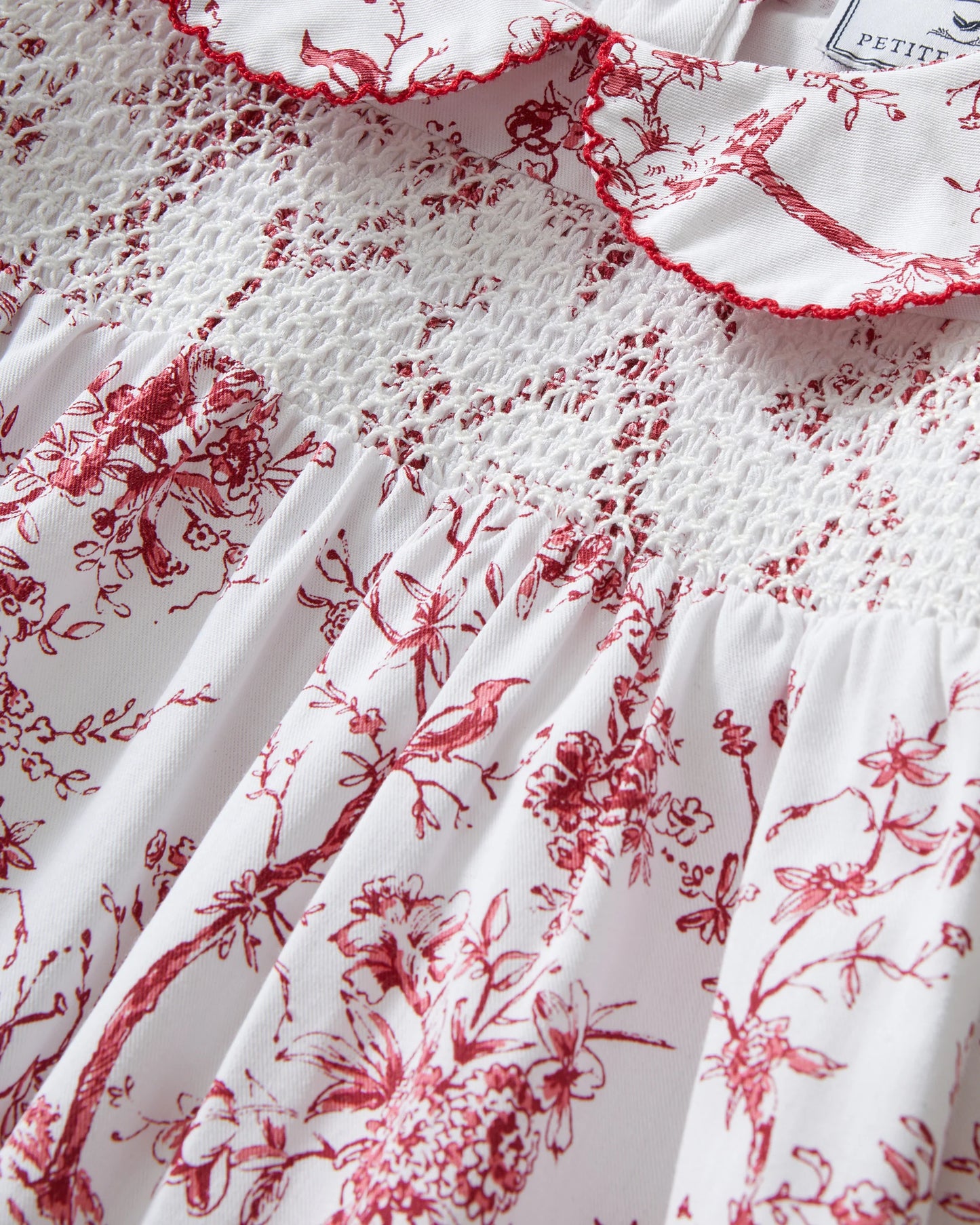 Girl's Twill Eloise Nightgown in Red Timeless Toile - Petite Plume