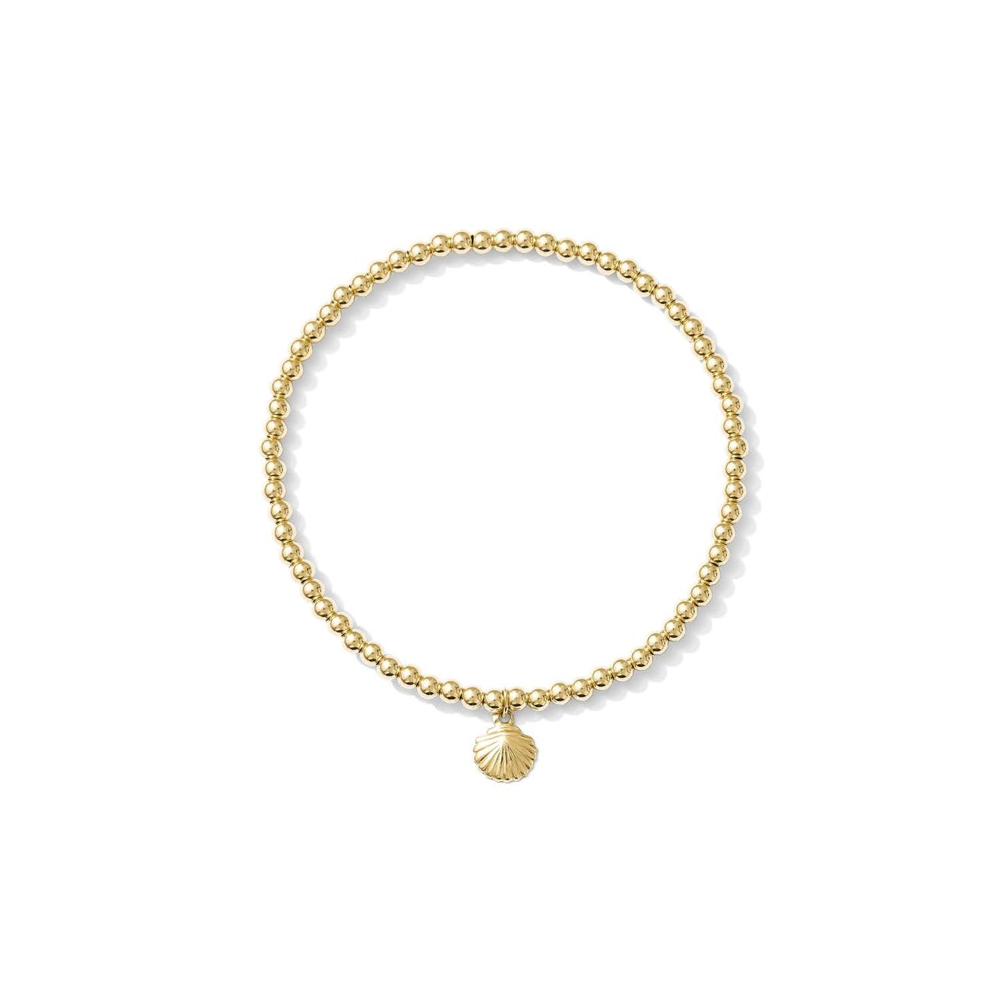 Stretchy Shell Charm Bracelet - GOLD FILL - Kaylie Dawn