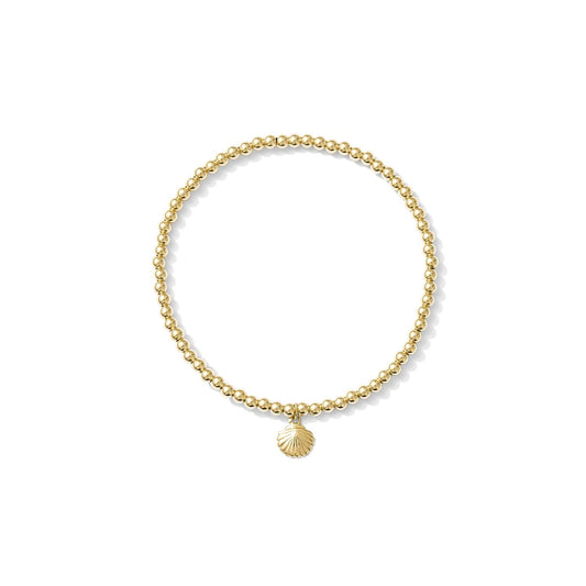 Stretchy Shell Charm Bracelet - GOLD FILL - Kaylie Dawn