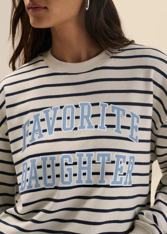 The Collegiate Classic Sweatshirt - Striped - Favorite Daughter