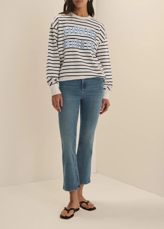 The Collegiate Classic Sweatshirt - Striped - Favorite Daughter