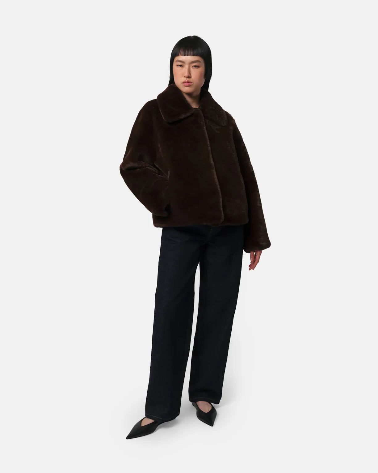 Elis Faux Fur Coat - Espresso - Apparis