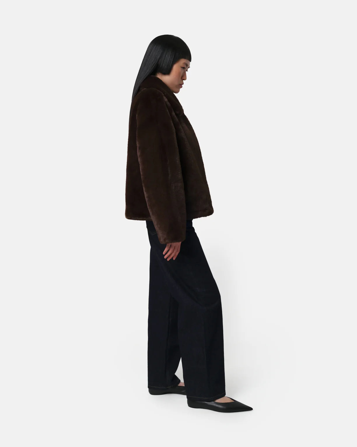 Elis Faux Fur Coat - Espresso - Apparis