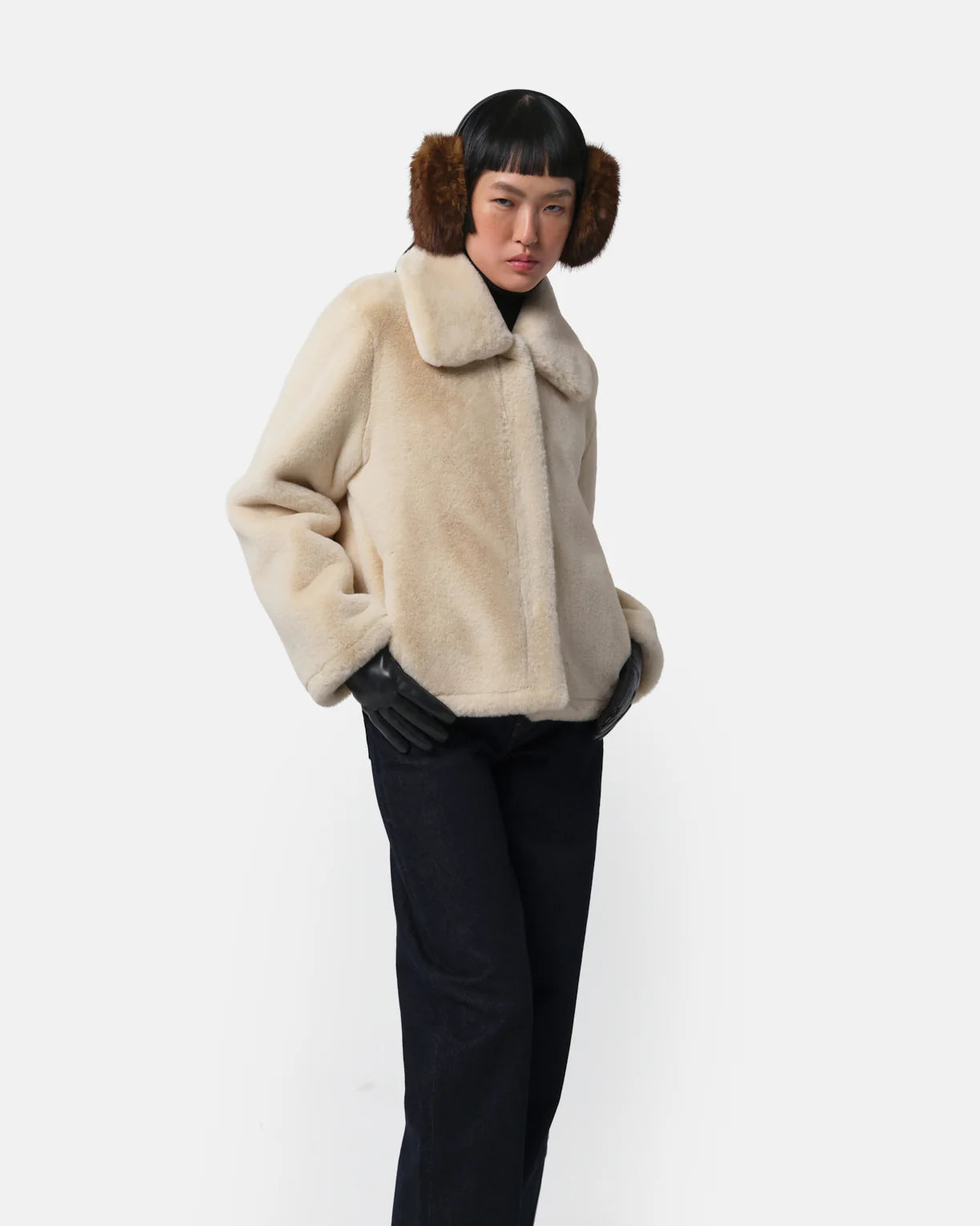Elis Faux Fur Coat - Latte - Apparis