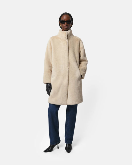 Blair Faux Fur Coat - Latte - Apparis