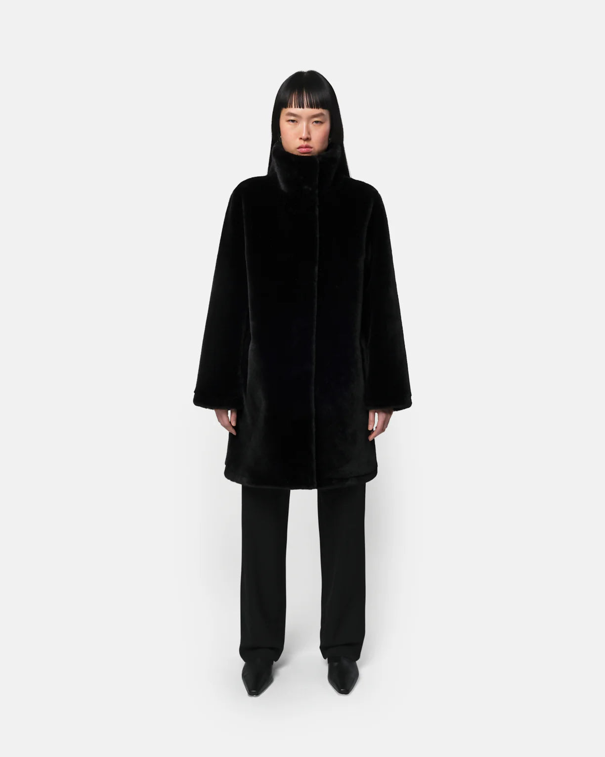 Blair Faux Fur Coat - Noir - Apparis
