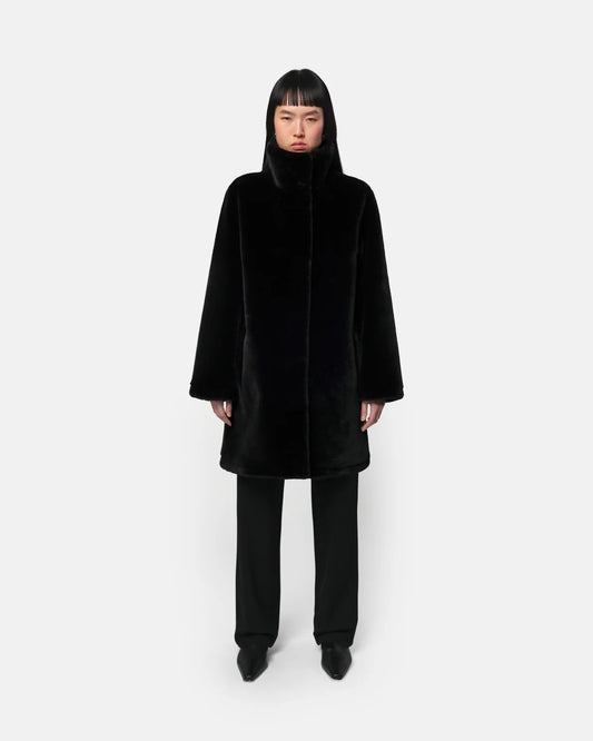 Blair Faux Fur Coat - Noir - Apparis