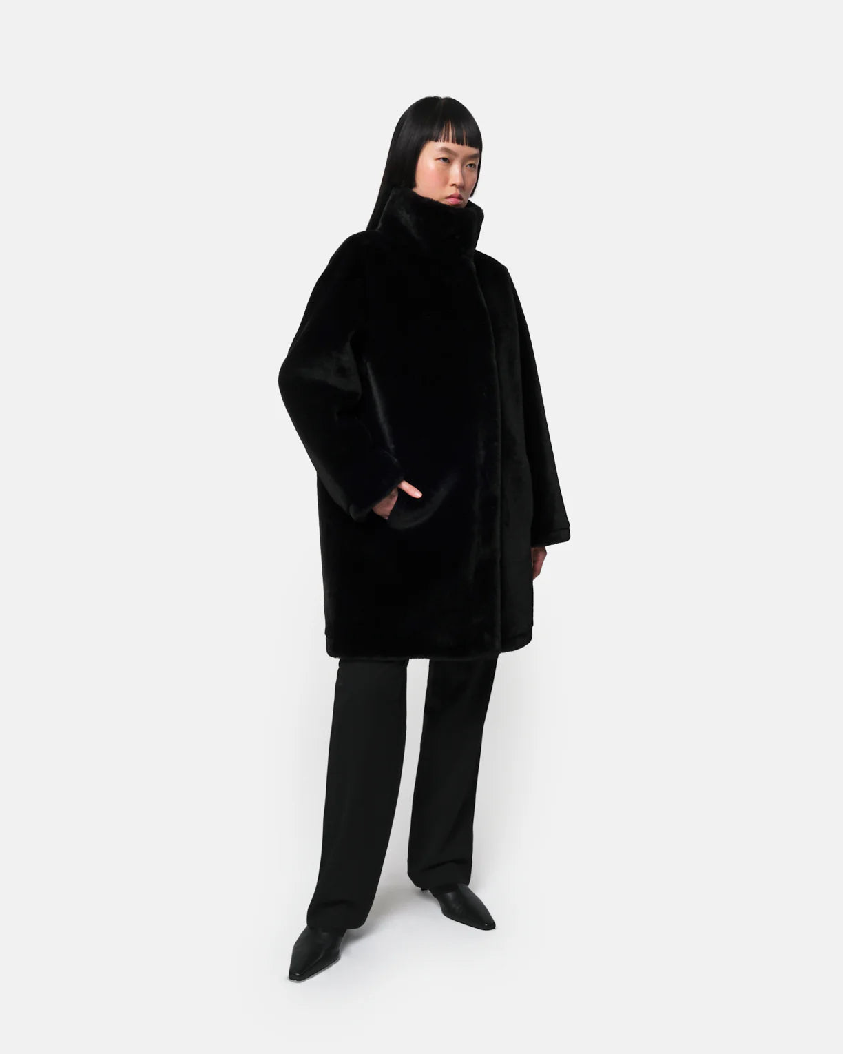 Blair Faux Fur Coat - Noir - Apparis