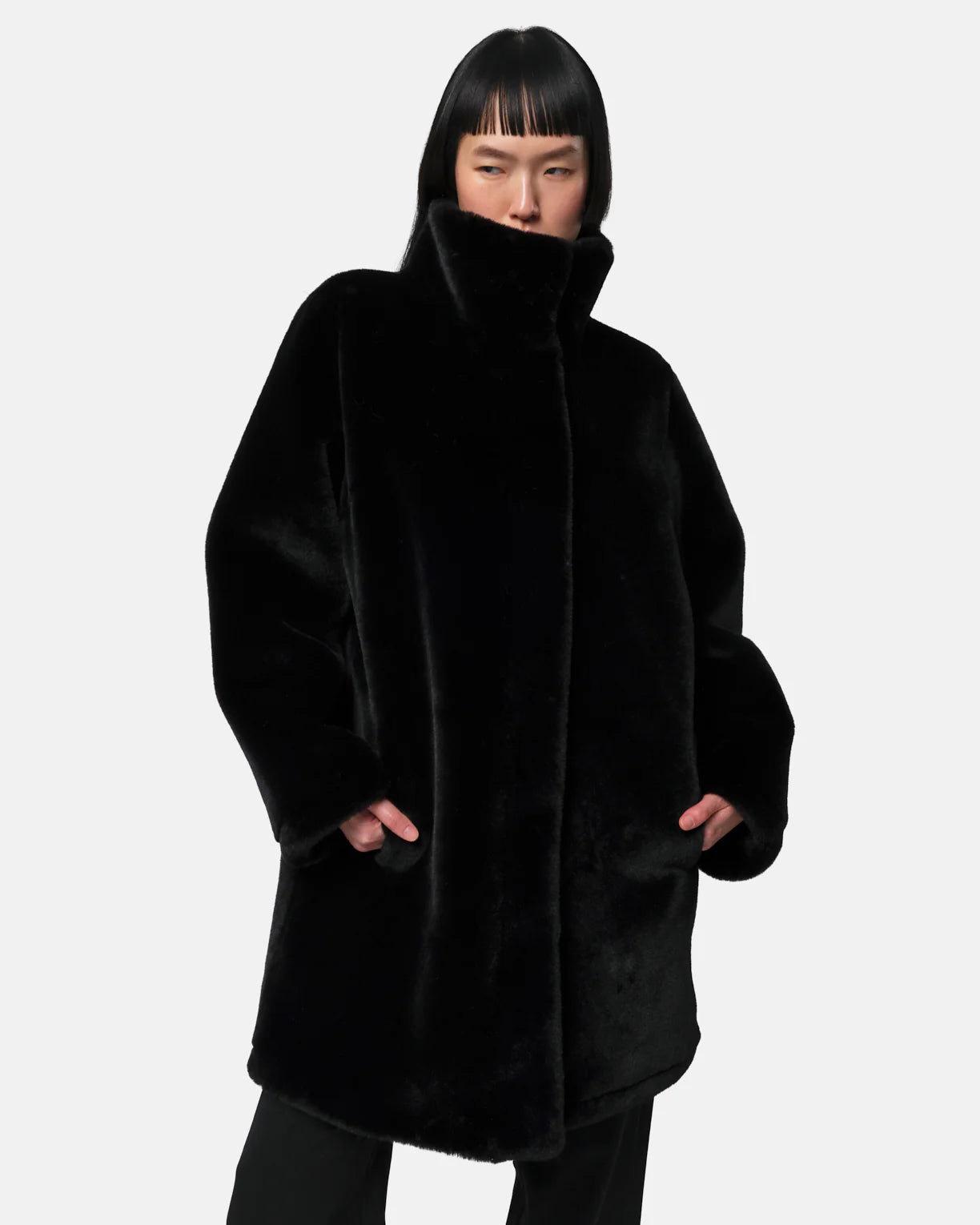Blair Faux Fur Coat - Noir - Apparis