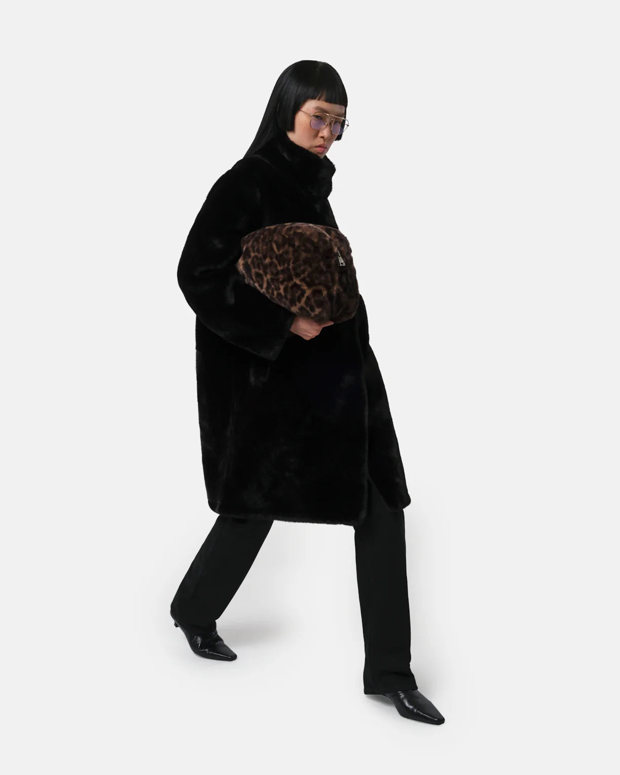 Blair Faux Fur Coat - Noir - Apparis