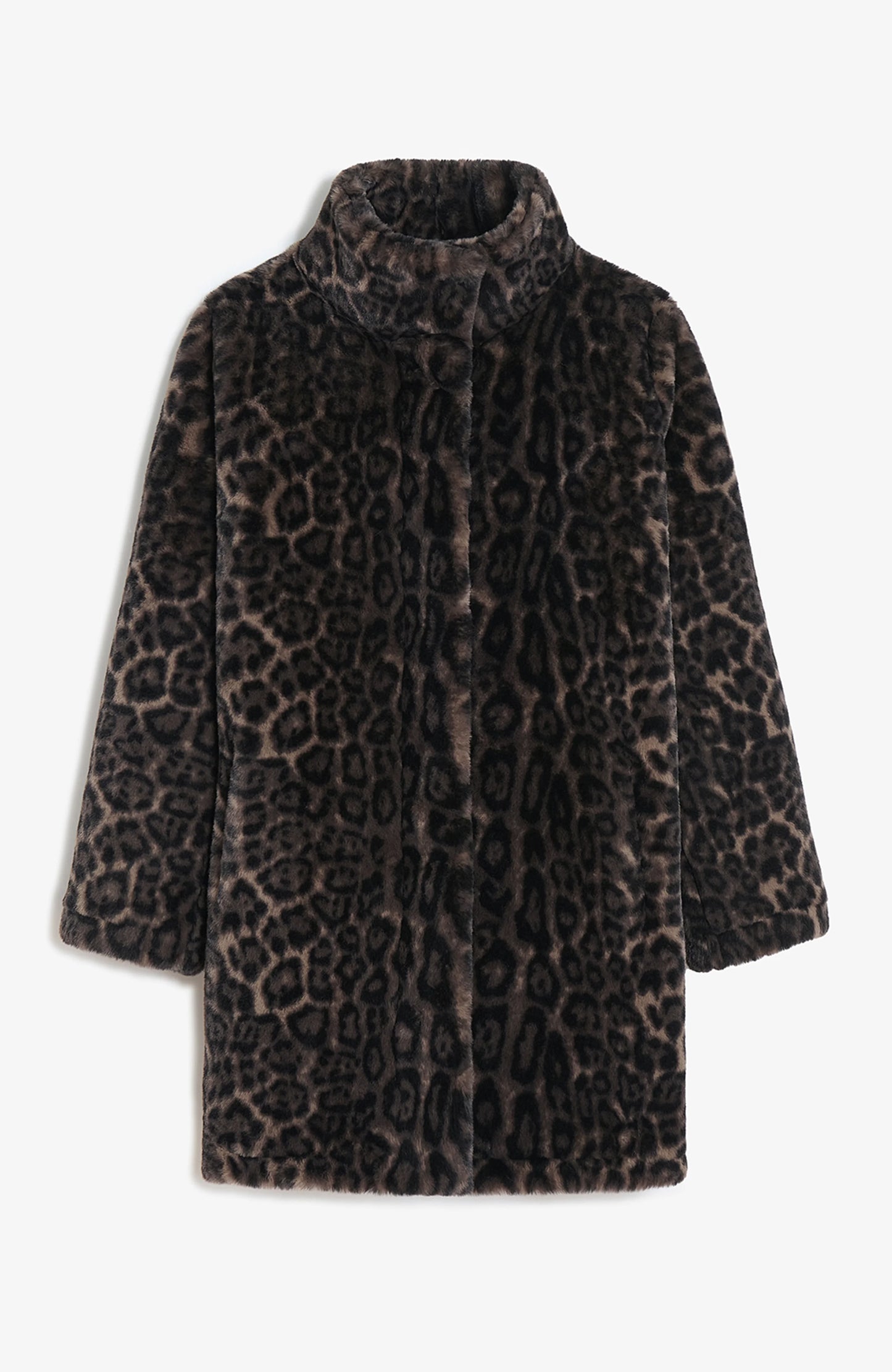 Blair Faux Fur Coat - Dark Leopard - Apparis