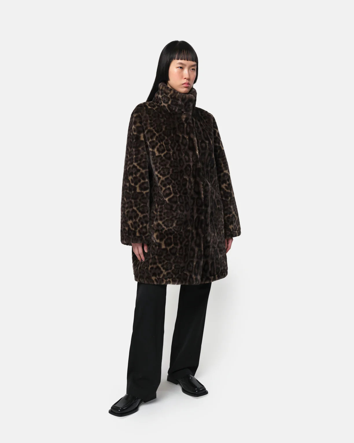 Blair Faux Fur Coat - Dark Leopard - Apparis