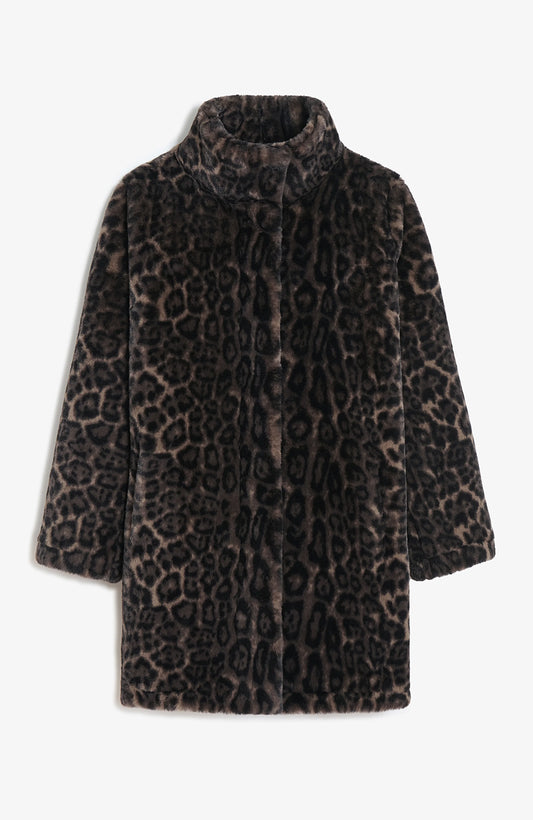 Blair Faux Fur Coat - Dark Leopard - Apparis