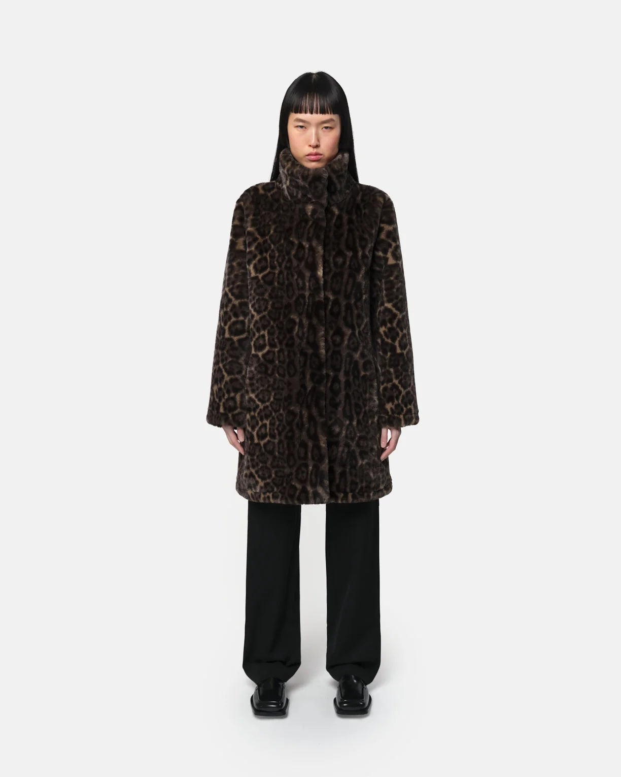 Blair Faux Fur Coat - Dark Leopard - Apparis