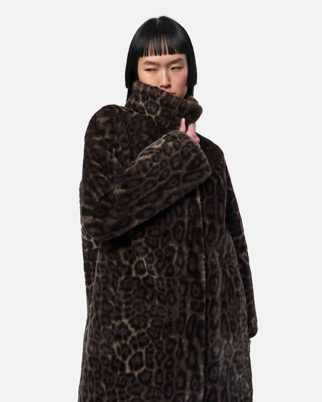 Blair Faux Fur Coat - Dark Leopard - Apparis