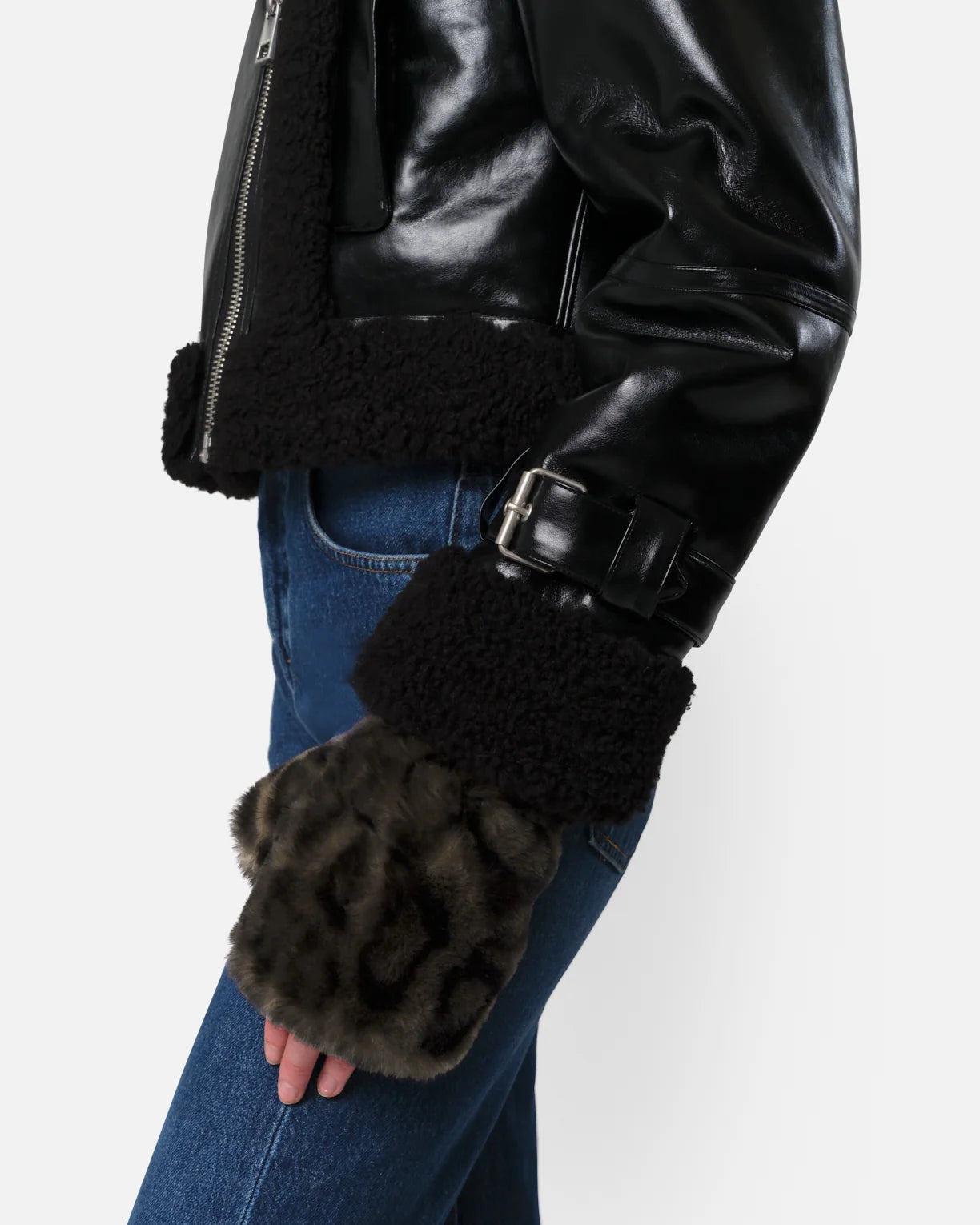 Ariel Fingerless Gloves - Dark Leopard - Apparis