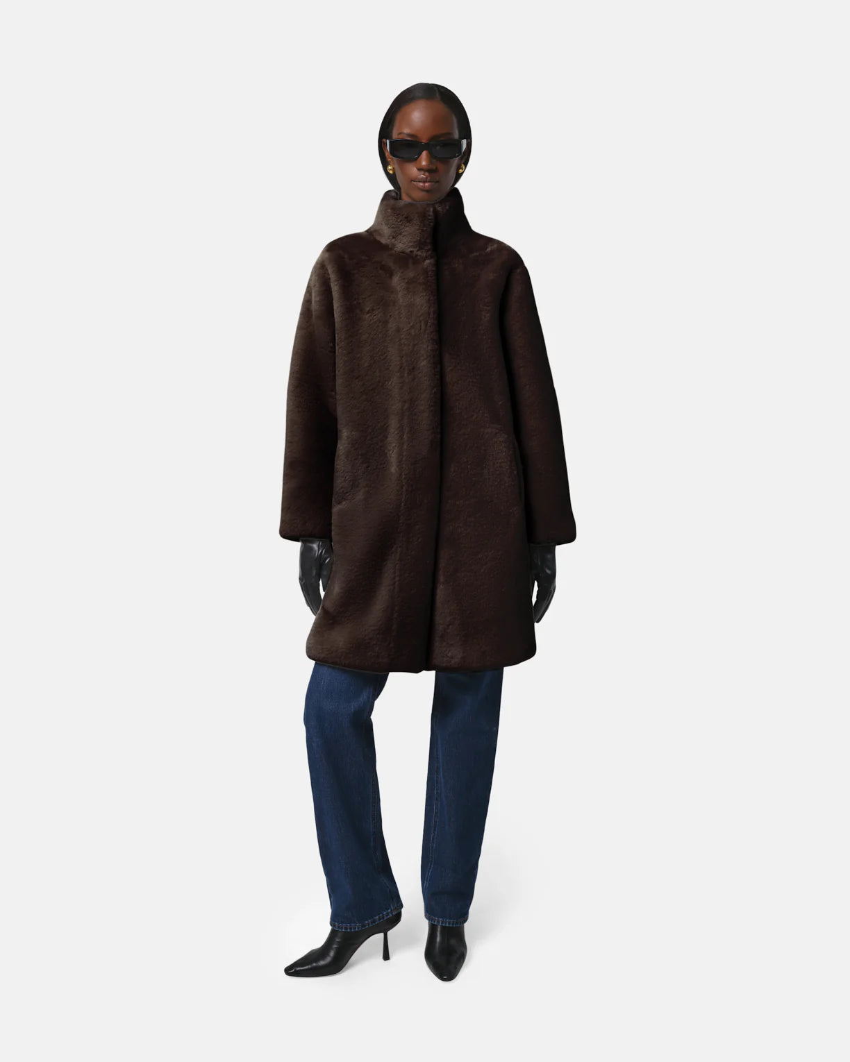 Blair Faux Fur Coat - Espresso - Apparis