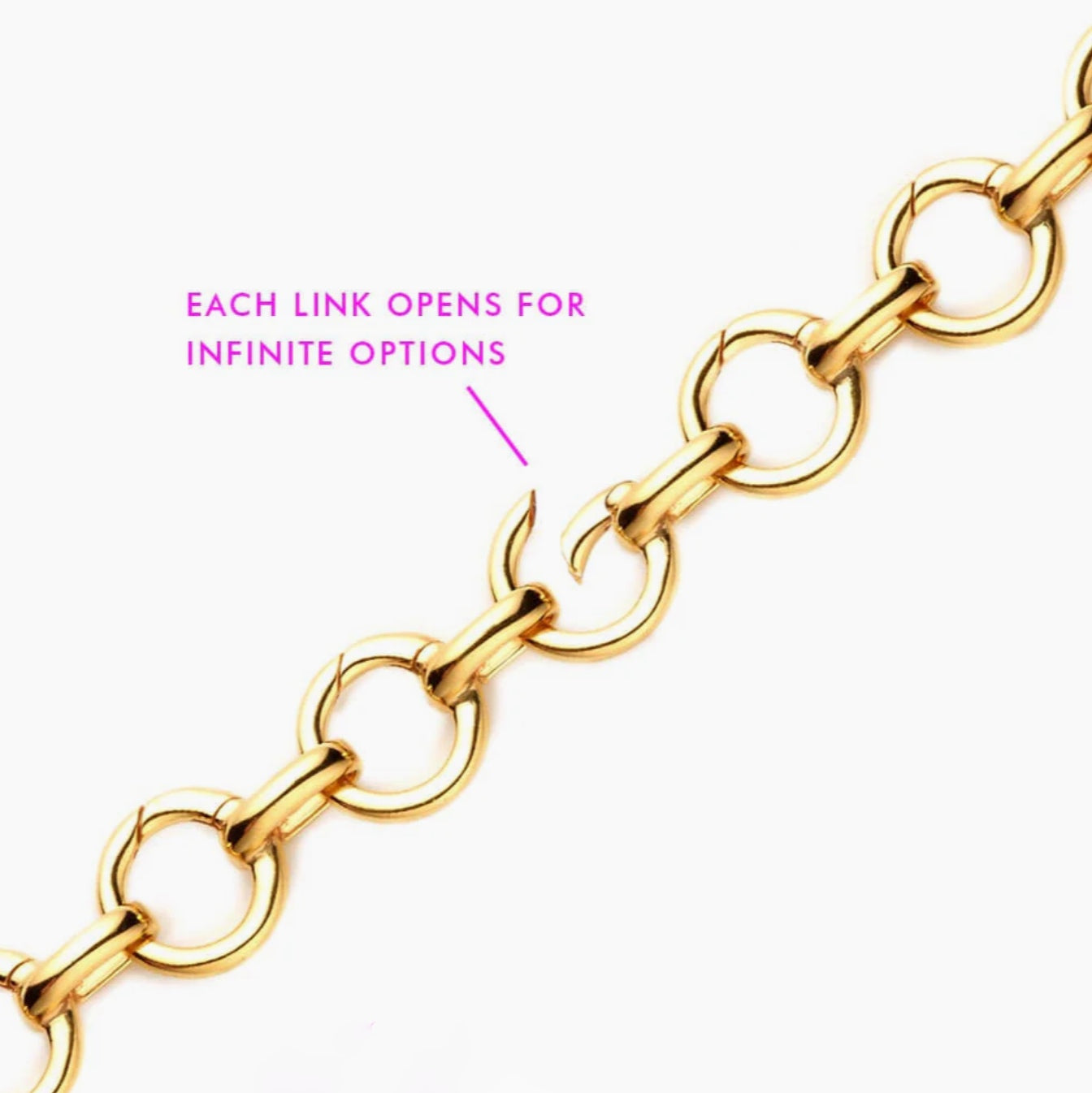 Infinity Link Charm Bracelet - Gold Vermeil - Jet Set Candy