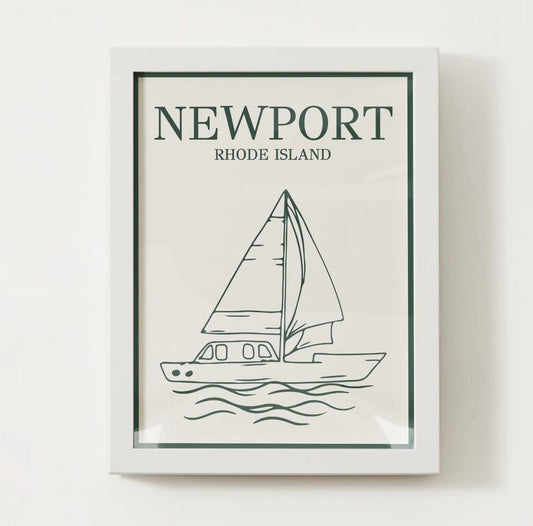 Newport Sailboat Print - Coastal Ave Design