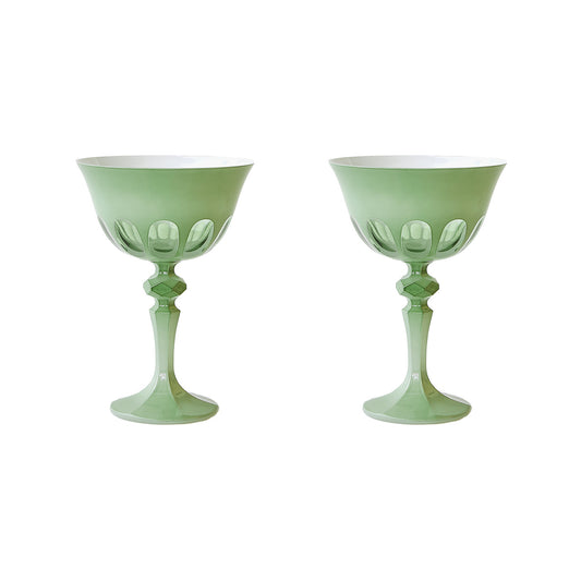 Rialto Coupe Glass - Pale Sage - Set of 2 - Sir/Madam