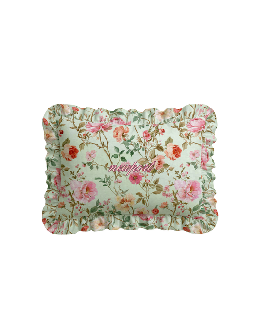 Rhode Island Ruffled Embroidered Pillow - Floral