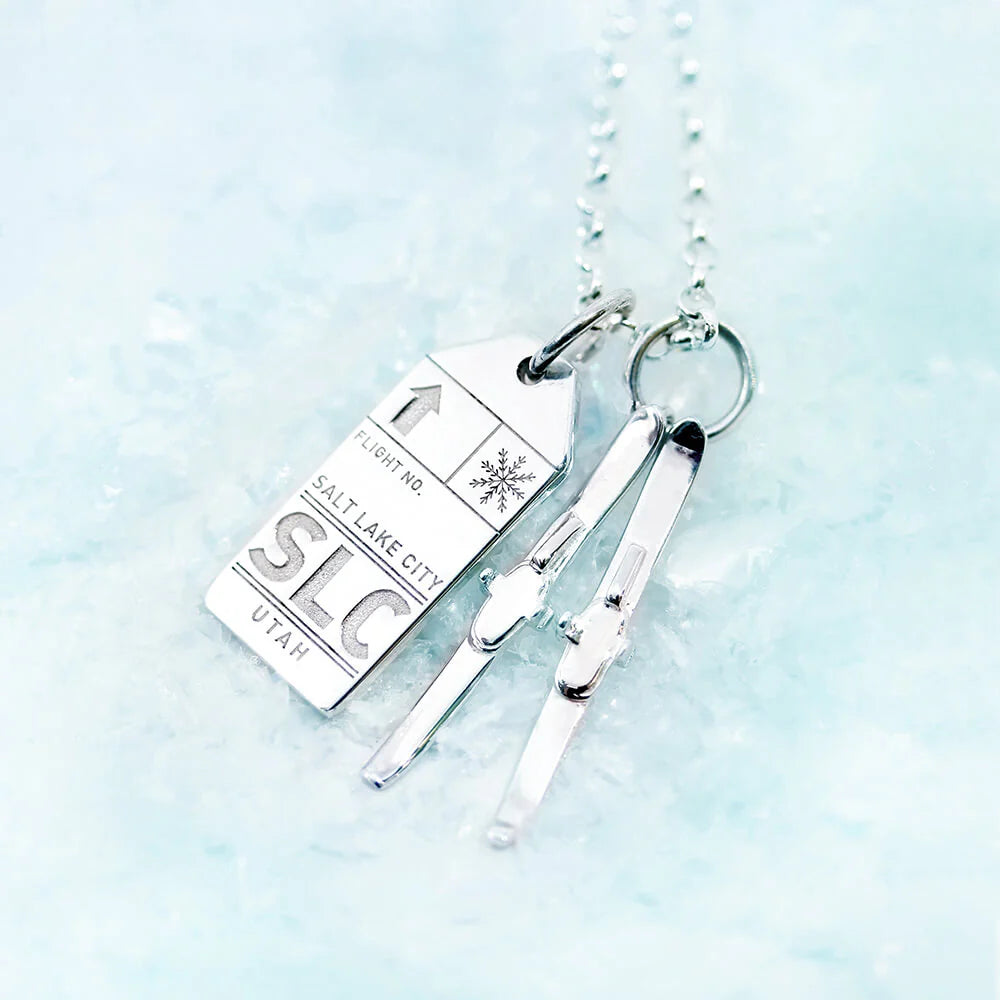 Skis Charm - Sterling Silver - Jet Set Candy