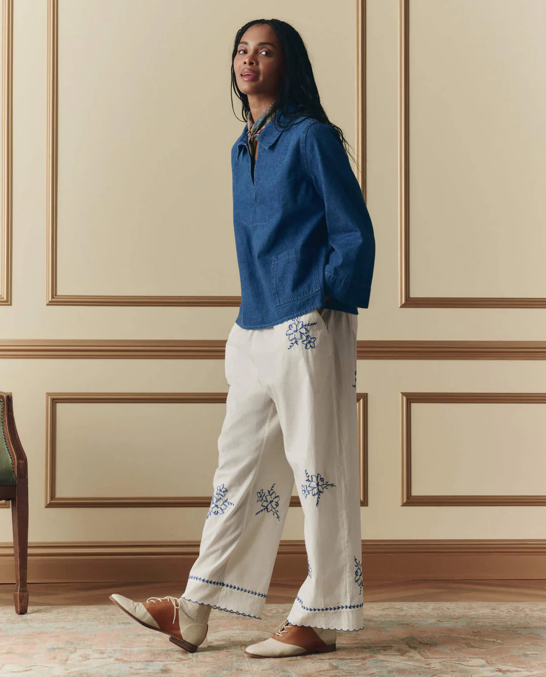 The Weekend Pant - Hanky Embroidery - The Great