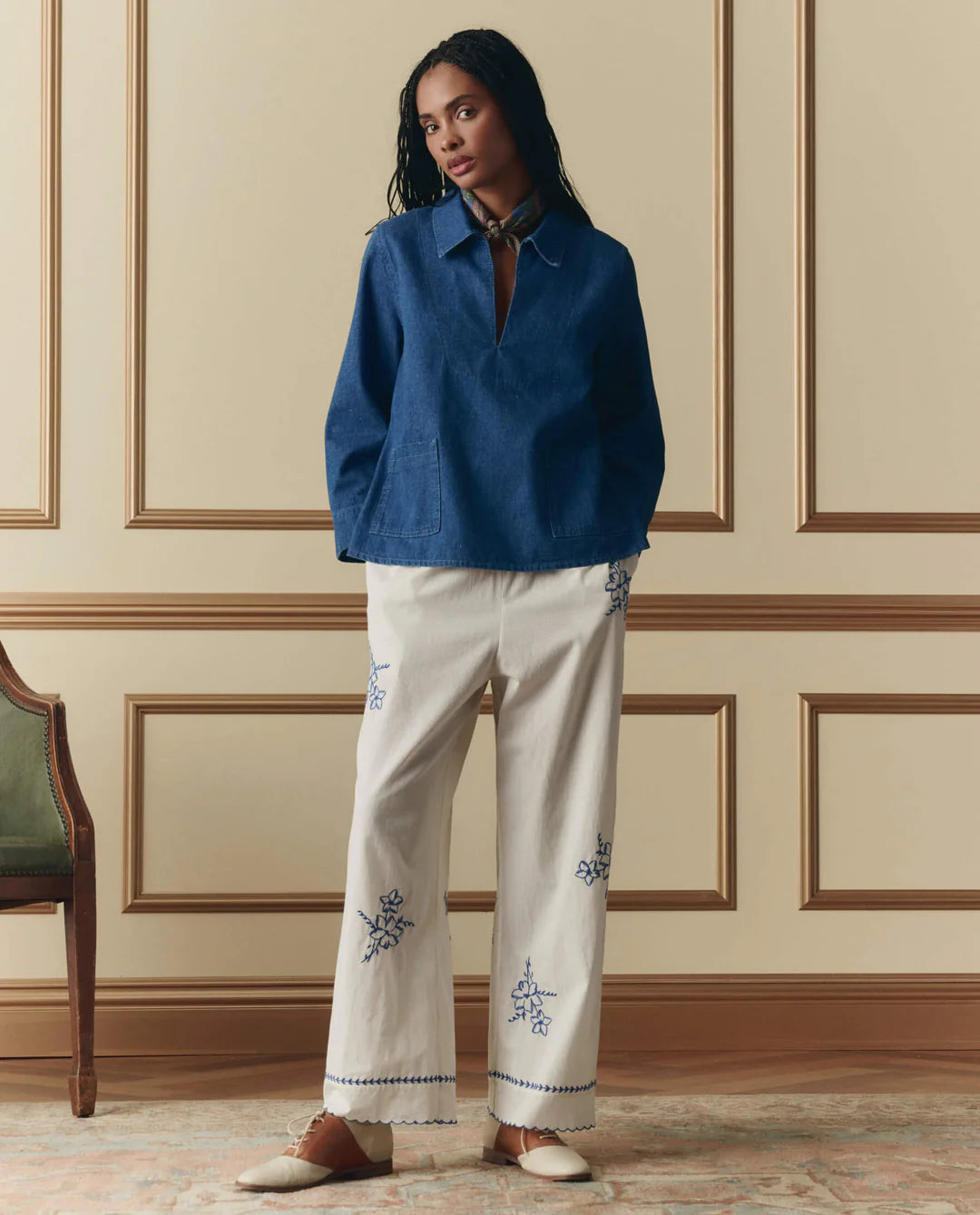 The Weekend Pant - Hanky Embroidery - The Great