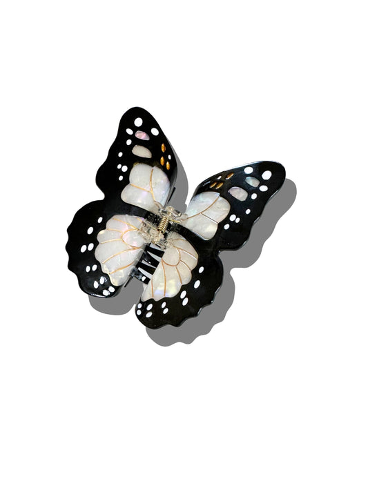 Hand-Painted Monarch Butterfly Claw Hair Clip - Solar Eclipse