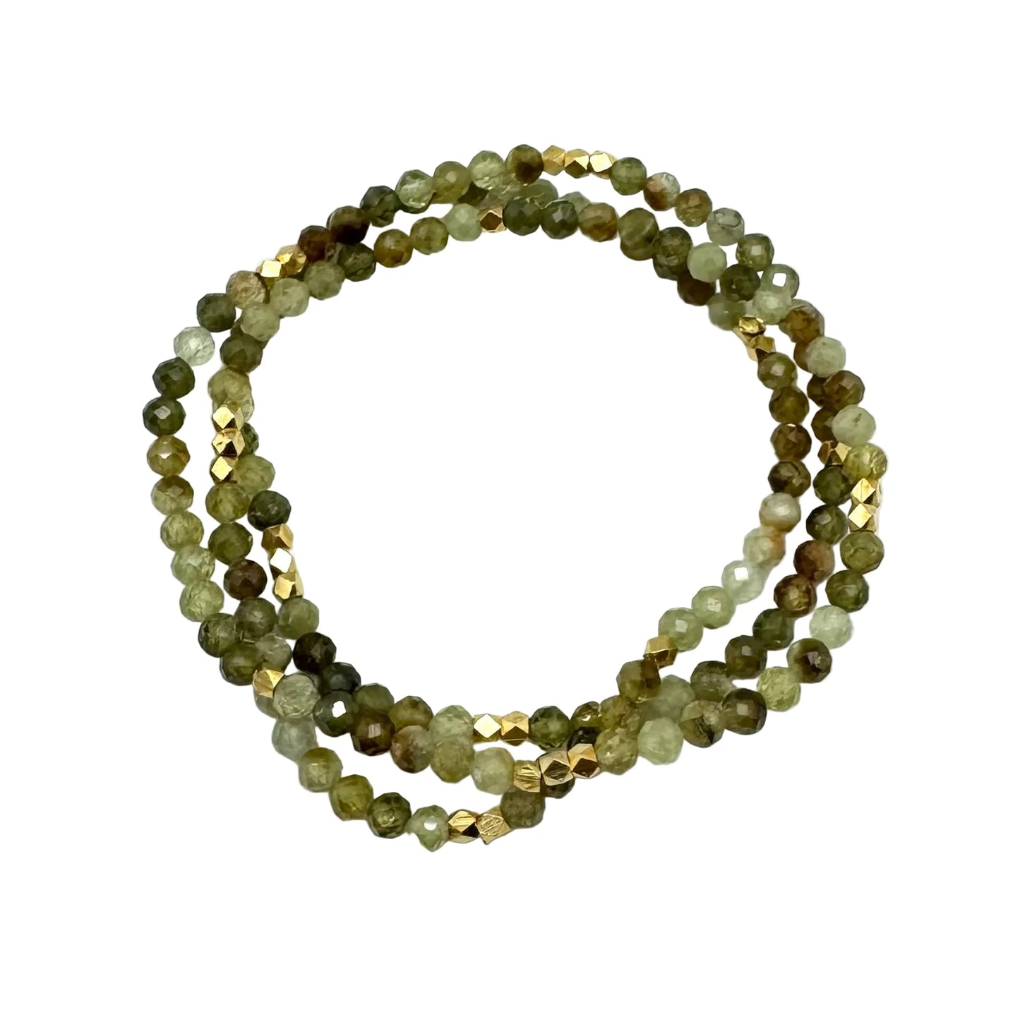 Sigrid Beaded Wrap Bracelet - Moss Garnet - In2Design