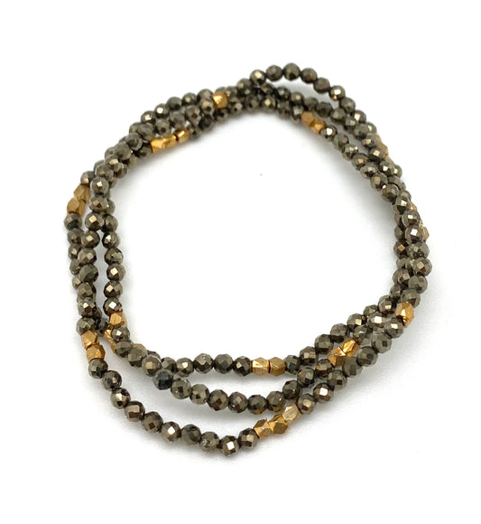Sigrid Beaded Wrap Bracelet - Pyrite - In2Design