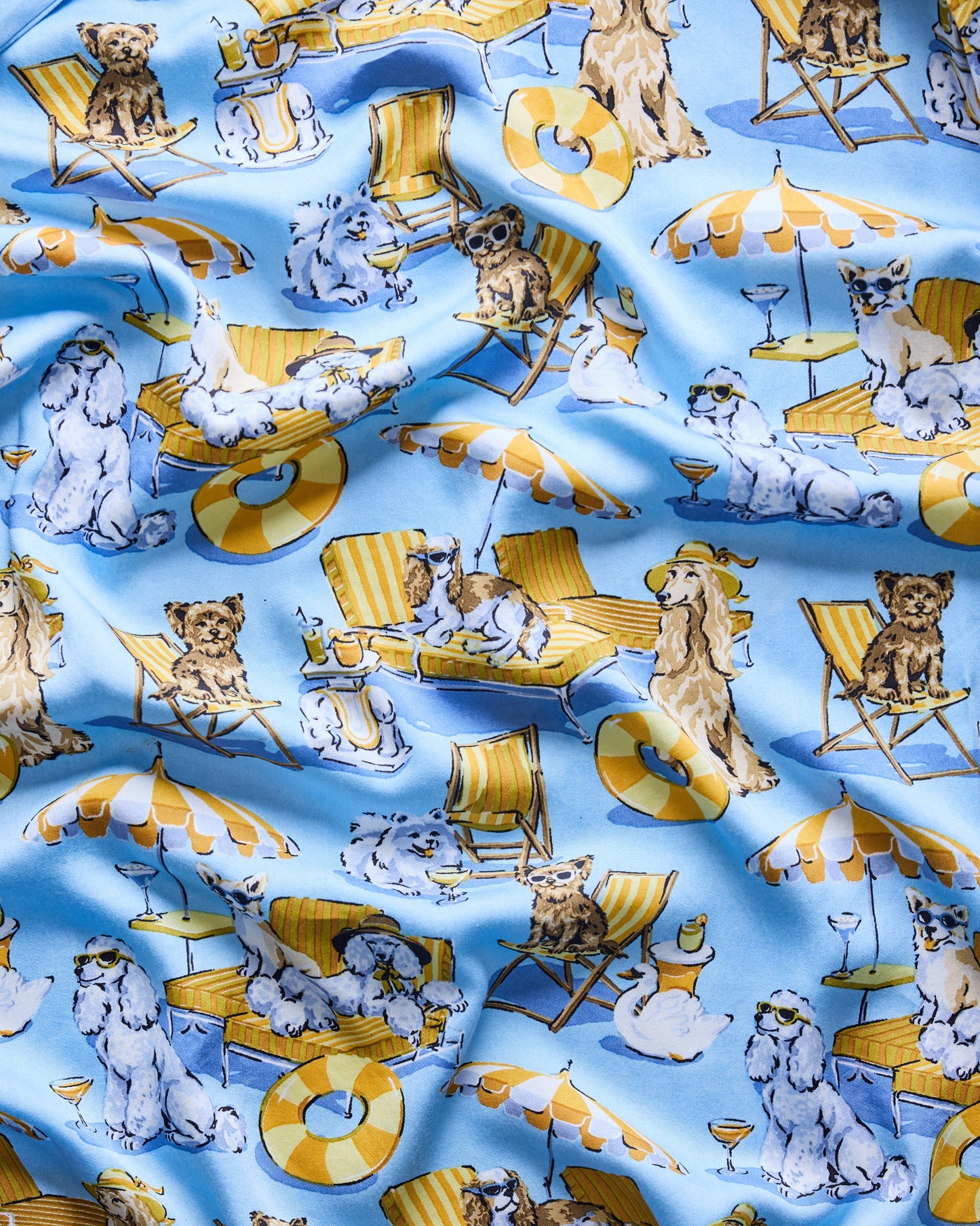 Eco Satin Ruffle Set in Palm Royale Pooches - Printfresh