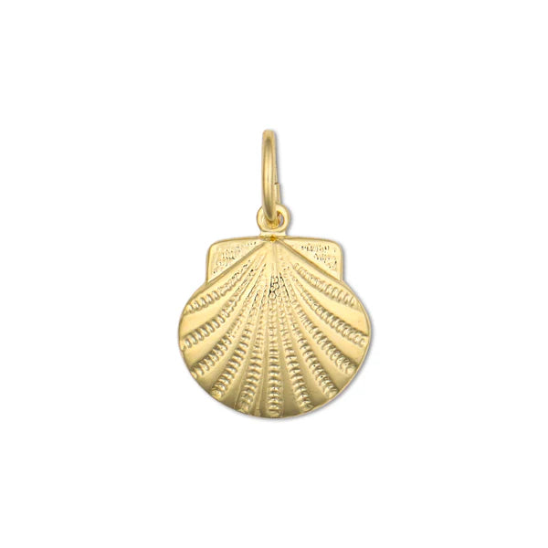 Gold Scallop Shell Charm - Hart Jewelry