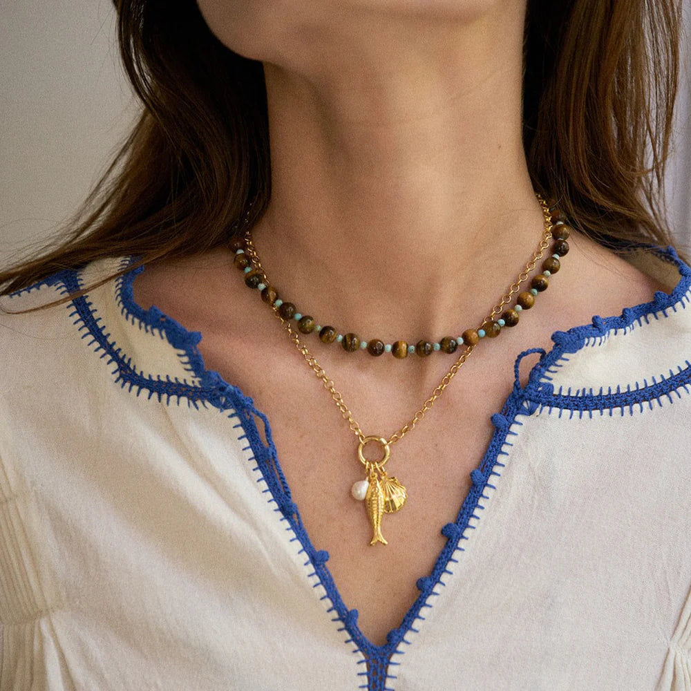 Gold Scallop Shell Charm - Hart Jewelry