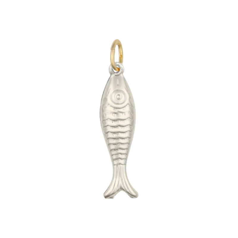 Puffy Silver Fish Charm - Hart Jewelry