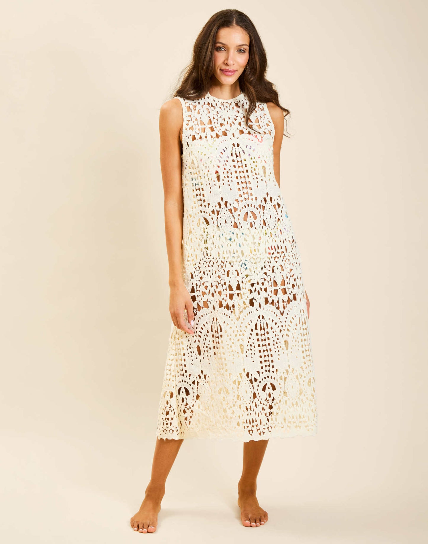 Farfalle Crochet Midi Dress - Mestiza