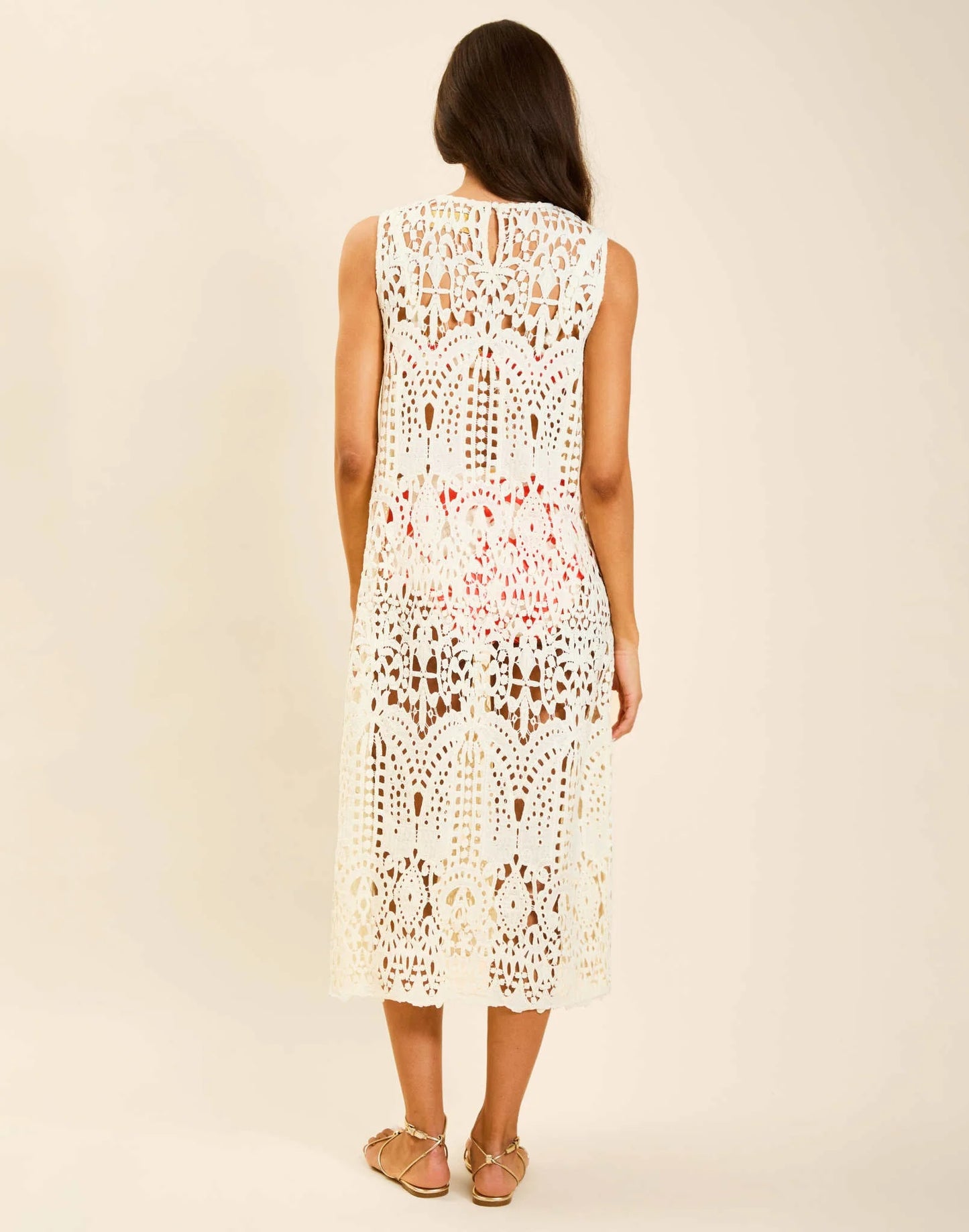 Farfalle Crochet Midi Dress - Mestiza