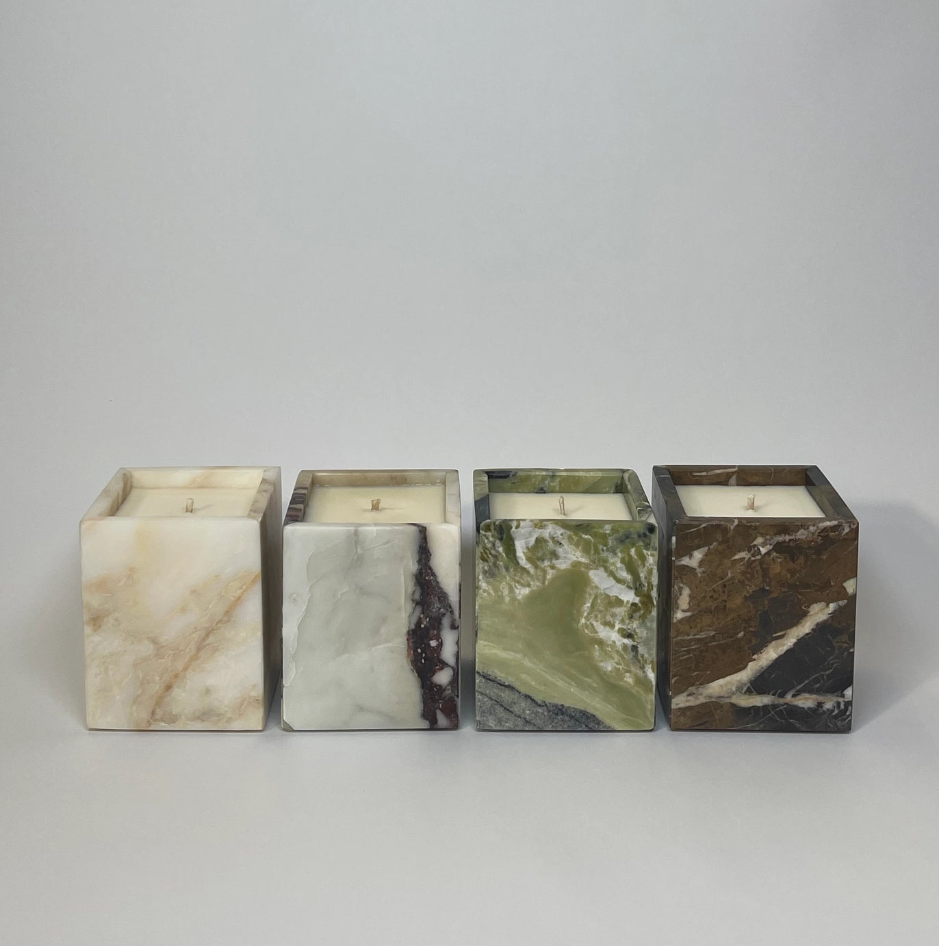 Wood Sage + Sea Salt Inspired Marble Candle - Green - Standard Wax