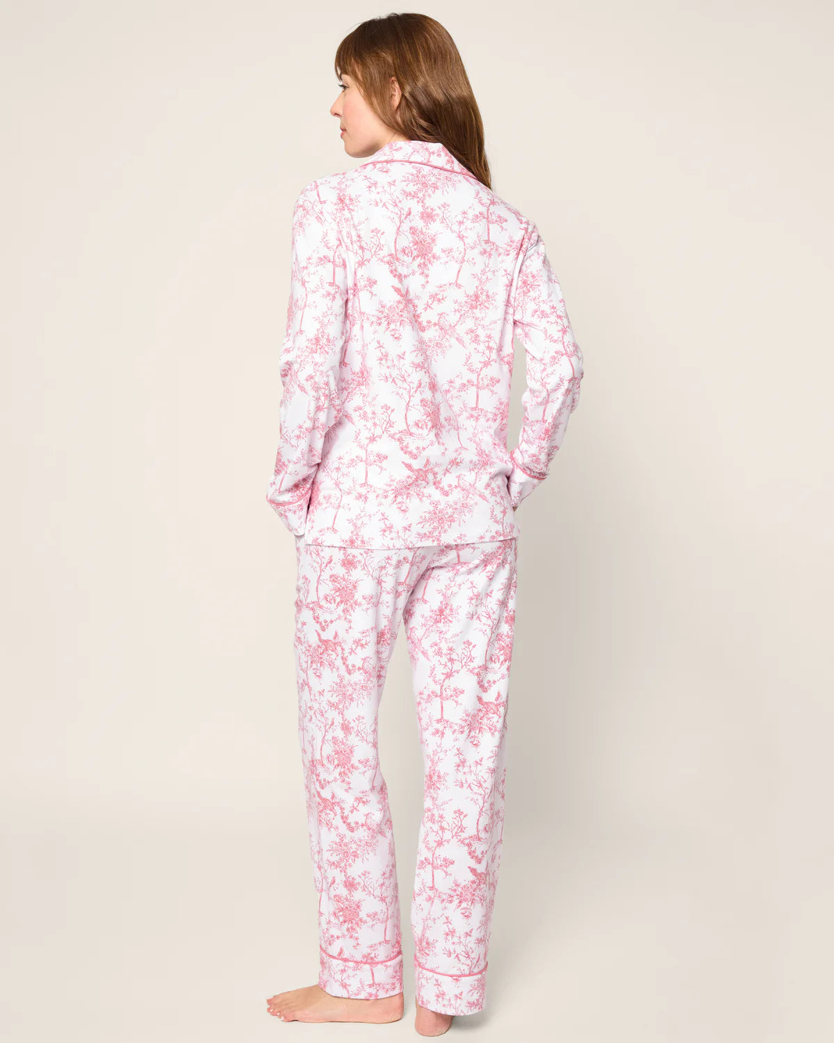 Women's Pima Pajama in Pink Timeless Toile - Petite Plume