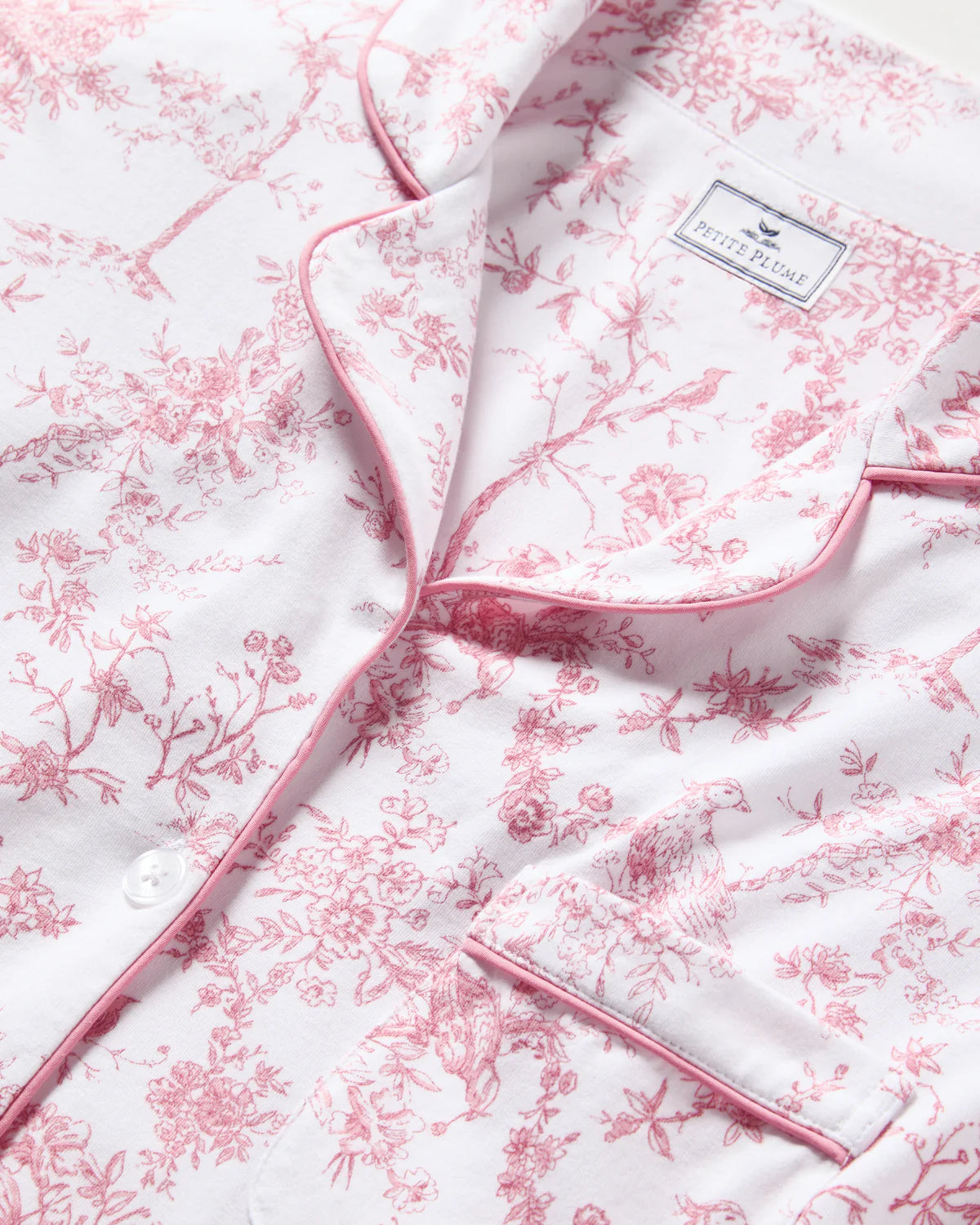 Women's Pima Pajama in Pink Timeless Toile - Petite Plume