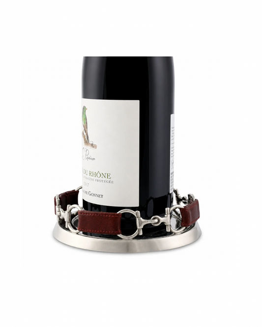 Equestrian Horse Bit Leather Wine Coaster