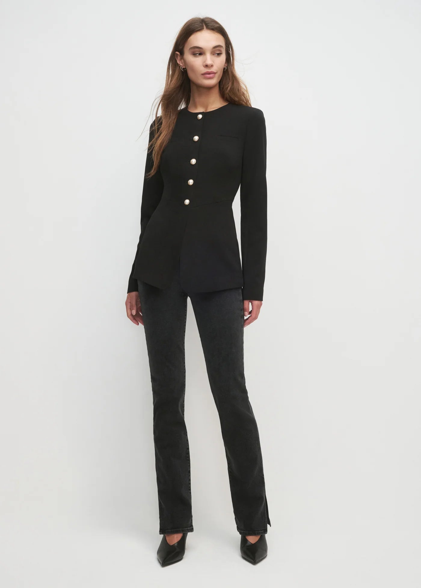 The Long Sleeve Clocking In Top - Black - Favorite Daughter