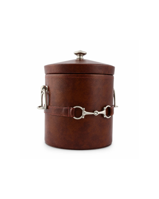 Equestrian Horse Bit Vegan Leather Ice Bucket