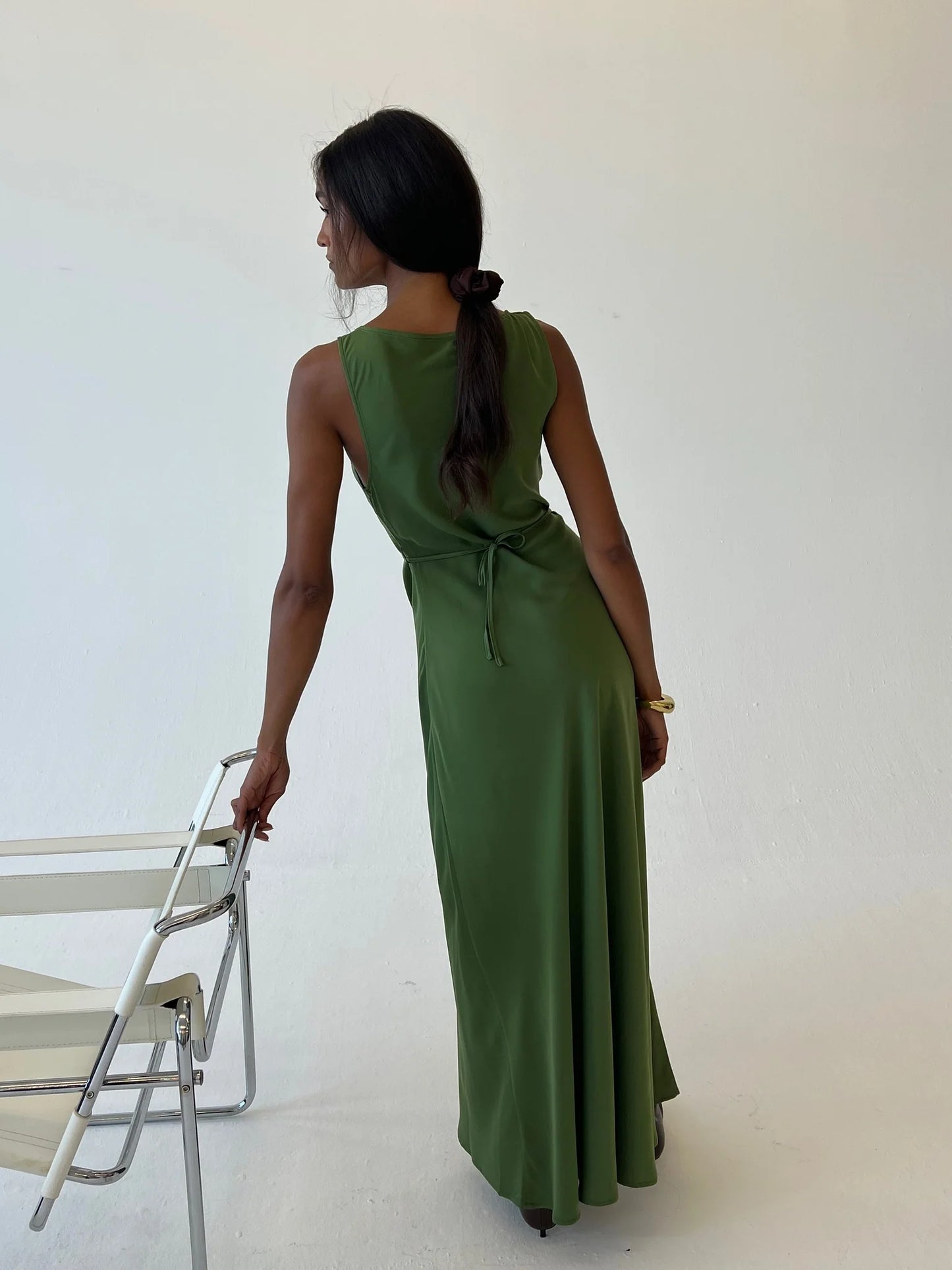 Boat Neck Slip Dress - Hunter Green - We Wore What